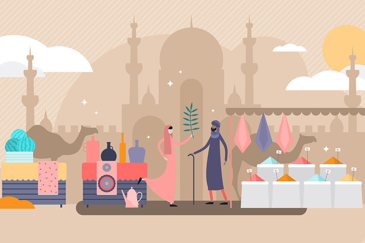 Арабские рынки рисунок